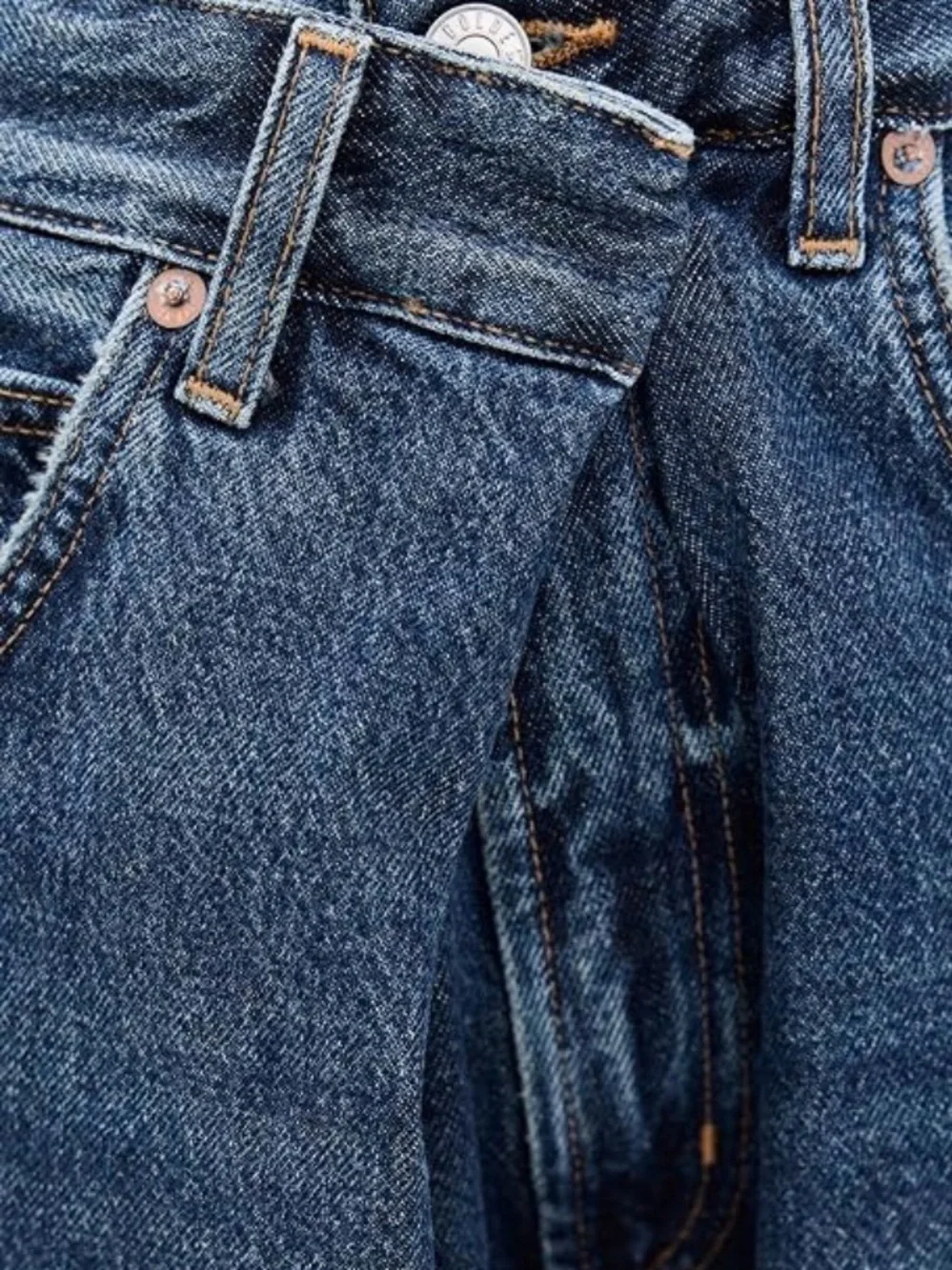 Agolde Wide-Leg High-Rise Jeans in Dark Blue Wash